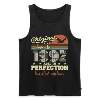 November 1992 Anniversary 1992 November 1992 - Men's Premium Organic Tank Top - black - Front - AI Model Male 178 light (178cm)