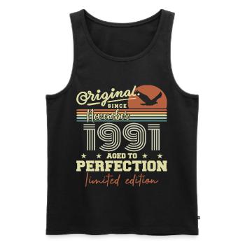 November 1991 Anniversary 1991 November 1991 - Men's Premium Organic Tank Top - black - Front - AI Model Male 178 light (178cm)