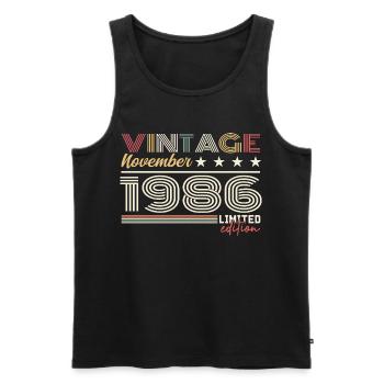 November 1986 - Männer Premium Bio Tank Top - Schwarz - Vorne - Michal (187cm)