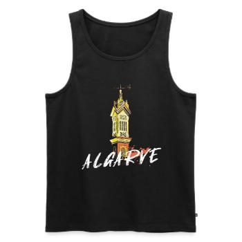 Cheminée traditionnelle de l'Algarve au Portugal - Débardeur bio Premium Homme - noir - Devant - AI Model Male 178 light (178cm)