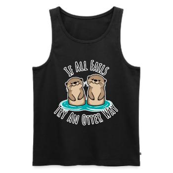 Cute otters! When Everything Goes Wrong Otter Way - Men's Premium Organic Tank Top - black - Front - AI Model Male 178 light (178cm)