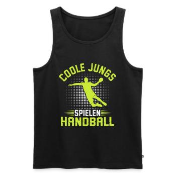 Garçons cool jouant au handball joueurs de handball - Débardeur bio Premium Homme - noir - Devant - AI Model Male 178 light (178cm)