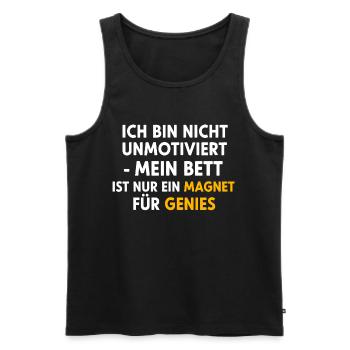Magnet für Genies Bett-Spruch - Männer Premium Bio Tank Top - Schwarz - Vorne - AI Model Male 178 light (178cm)