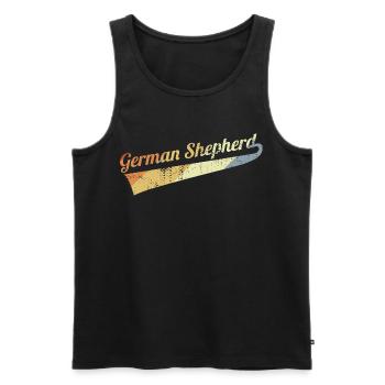 Vintage German Shepherd - Men's Premium Organic Tank Top - black - Front - AI Model Male 178 light (178cm)