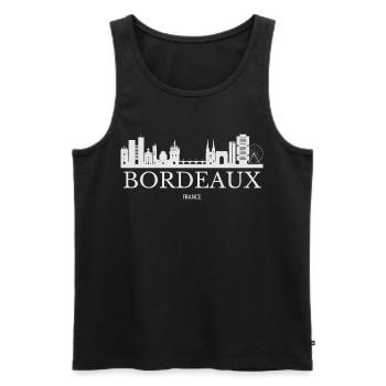 Silhouette de Bordeaux, Bordeaux France - Débardeur bio Premium Homme - noir - Devant - Michal (187cm)