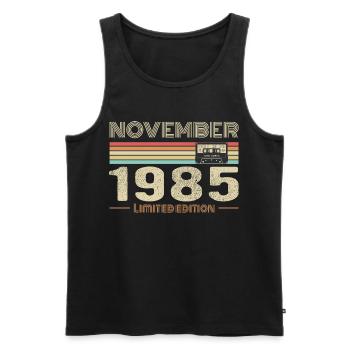 November 1985 Vintage Birthday Retro Tee - Débardeur bio Premium Homme - noir - Devant - Michal (187cm)