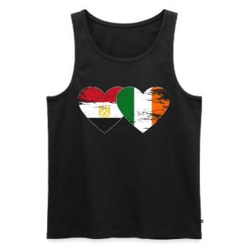 Ägypten Irland Flagge Herz used - Männer Premium Bio Tank Top - Schwarz - Vorne - AI Model Male 178 light (178cm)
