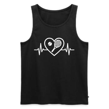 Herz-Tennis - Männer Premium Bio Tank Top - Schwarz - Vorne - Michal (187cm)