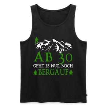 AB30 birthday it is only uphill - Men's Premium Organic Tank Top - black - Front - AI Model Male 178 light (178cm)