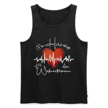 Heartbeat for Christmas Santa Claus - Men's Premium Organic Tank Top - black - Front - AI Model Male 178 light (178cm)