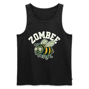 Zombee - Men's Premium Organic Tank Top - black - Front - Michal (187cm)