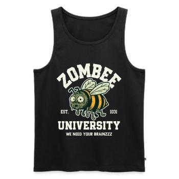 Zombee Universität - Männer Premium Bio Tank Top - Schwarz - Vorne - Michal (187cm)