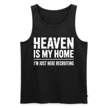 Himmel Ist Mein Zuhause Jesus Kreuz Christlich - Männer Premium Bio Tank Top - Schwarz - Vorne - Michal (187cm)