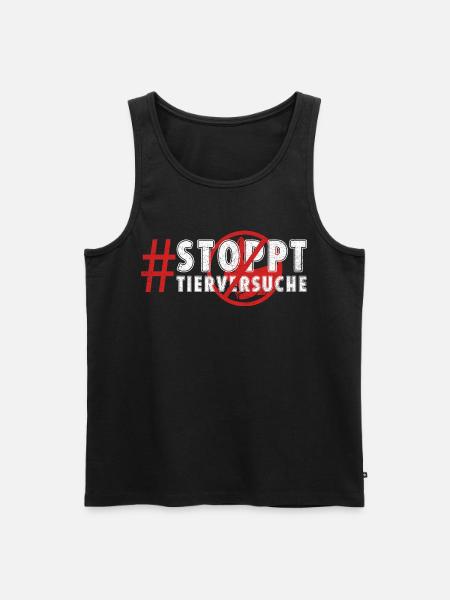 Animal welfare STOP ANIMAL TESTING FUNNY - Men's Premium Organic Tank Top - black