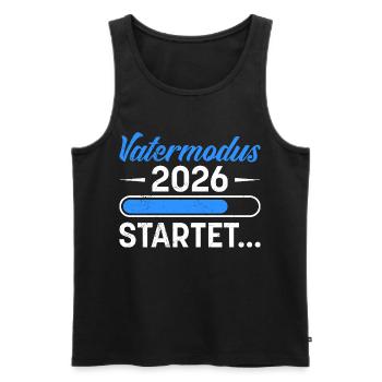 DEMARRE LE MODE PAPA FUTUR PAPA 2026 - Débardeur bio Premium Homme - noir - Devant - Michal (187cm)