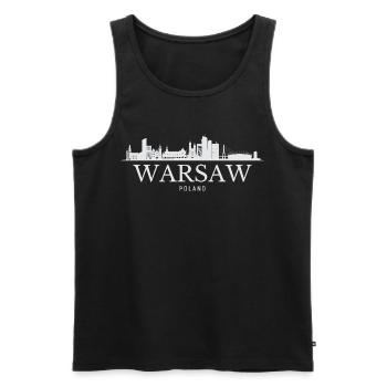 Warschauer Skyline, Warschau Polen - Männer Premium Bio Tank Top - Schwarz - Vorne - AI Model Male 178 light (178cm)