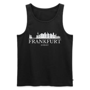 Frankfurter Skyline, Frankfurt Deutschland - Männer Premium Bio Tank Top - Schwarz - Vorne - Michal (187cm)