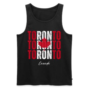Toronto, Canada, j’adore Toronto - Débardeur bio Premium Homme - noir - Devant - Michal (187cm)