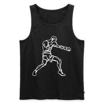 Boxer Zeichnung - Männer Premium Bio Tank Top - Schwarz - Vorne - AI Model Male 178 light (178cm)