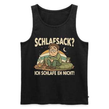 Schlafsack Witz Nacht Motiv - Männer Premium Bio Tank Top - Schwarz - Vorne - AI Model Male 178 light (178cm)