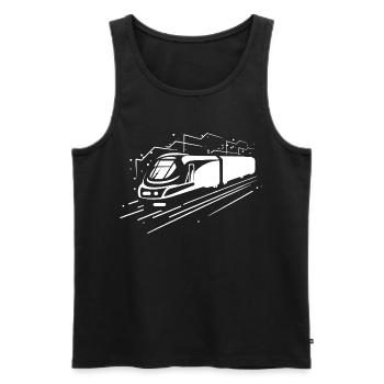 Cartoon Zug - Männer Premium Bio Tank Top - Schwarz - Vorne - Michal (187cm)