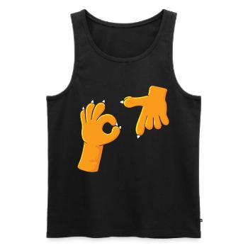 Lustige Sechs Sieben Meme Gen Alpha Slang 67 Katze - Männer Premium Bio Tank Top - Schwarz - Vorne - AI Model Male 178 light (178cm)
