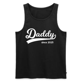 Daddy Since 2025 – Vintage Script - Männer Premium Bio Tank Top - Schwarz - Vorne - AI Model Male 178 light (178cm)