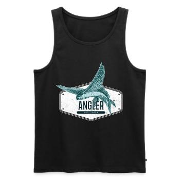 Angler USA Design Fliegender Fisch - Männer Premium Bio Tank Top - Schwarz - Vorne - AI Model Male 178 light (178cm)