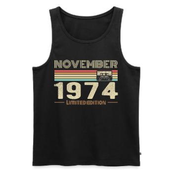 November 1974 Vintage Geburtstag Retro T-Shirt - Männer Premium Bio Tank Top - Schwarz - Vorne - Michal (187cm)