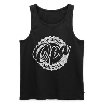 Der Beste Opa seit 2011 - Männer Premium Bio Tank Top - Schwarz - Vorne - AI Model Male 178 light (178cm)