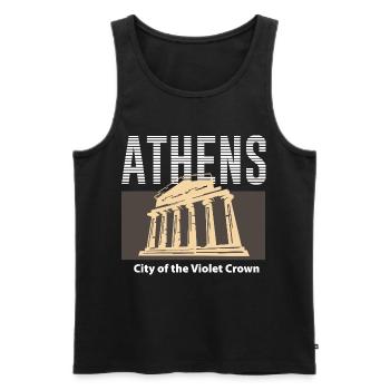 Athen, Stadt der Violetten Krone - Männer Premium Bio Tank Top - Schwarz - Vorne - AI Model Male 178 light (178cm)