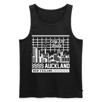 Auckland Neuseeland Reisetrikot - Männer Premium Bio Tank Top - Schwarz - Vorne - Michal (187cm)