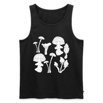 Mushroom picking autumn - Men's Premium Organic Tank Top - black - Front - AI Model Male 178 light (178cm)