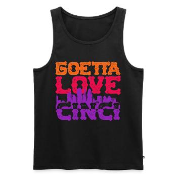 Goetta Love Cinci Sausage - Men's Premium Organic Tank Top - black - Front - AI Model Male 178 light (178cm)