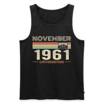 November 1961 Vintage Geburtstag Retro T-Shirt - Männer Premium Bio Tank Top - Schwarz - Vorne - AI Model Male 178 light (178cm)