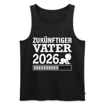 FUTUR PAPA 2026 Paternité Drôle - Débardeur bio Premium Homme - noir - Devant - AI Model Male 178 light (178cm)