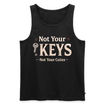 Not Your Keys – Bitcoin Wallet Spruch - Männer Premium Bio Tank Top - Schwarz - Vorne - AI Model Male 178 light (178cm)