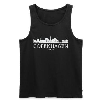 Skyline von Kopenhagen, ich liebe Kopenhagen - Männer Premium Bio Tank Top - Schwarz - Vorne - Michal (187cm)