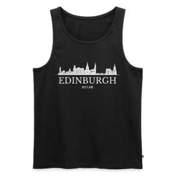 Edinburgh Skyline, Edinburgh, Schottland - Männer Premium Bio Tank Top - Schwarz - Vorne - Michal (187cm)
