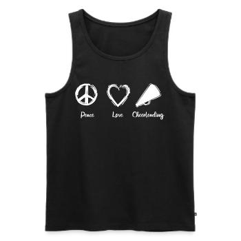 Peace Love Cheerleading - Débardeur bio Premium Homme - noir - Devant - AI Model Male 178 light (178cm)