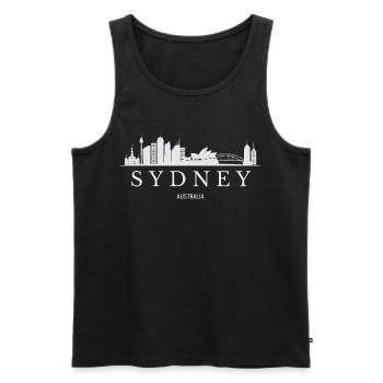 Sydney Skyline, Sydney, Australien - Männer Premium Bio Tank Top - Schwarz - Vorne - AI Model Male 178 light (178cm)