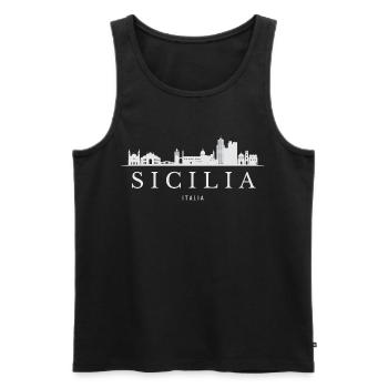 Sicily's skyline, Sicily Italy - Men's Premium Organic Tank Top - black - Front - Michal (187cm)