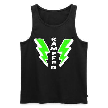 Fighter - Men's Premium Organic Tank Top - black - Front - AI Model Male 178 light (178cm)