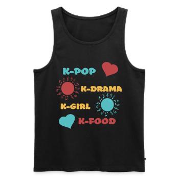 K-pop k-drama 3 couleurs custom - Débardeur bio Premium Homme - noir - Devant - Michal (187cm)