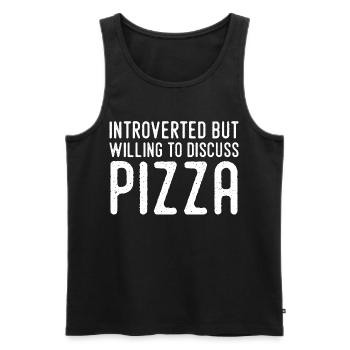 Introvertiert, aber Pizza-Fan - Männer Premium Bio Tank Top - Schwarz - Vorne - AI Model Male 178 light (178cm)