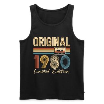 45th Birthday 45th Anniversary Original 1980 - Men's Premium Organic Tank Top - black - Front - Michal (187cm)