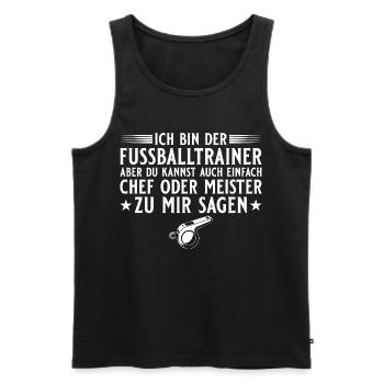 Fußballtrainer Chef oder Meister - Men's Premium Organic Tank Top - black - Front - Michal (187cm)