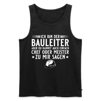 Bauleiter Hausbau Baustelle Chef oder Meister - Men's Premium Organic Tank Top - black - Front - Michal (187cm)