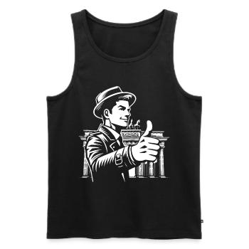 Deutsche Wiedervereinigung Design 03. Oktober - Männer Premium Bio Tank Top - Schwarz - Vorne - Michal (187cm)