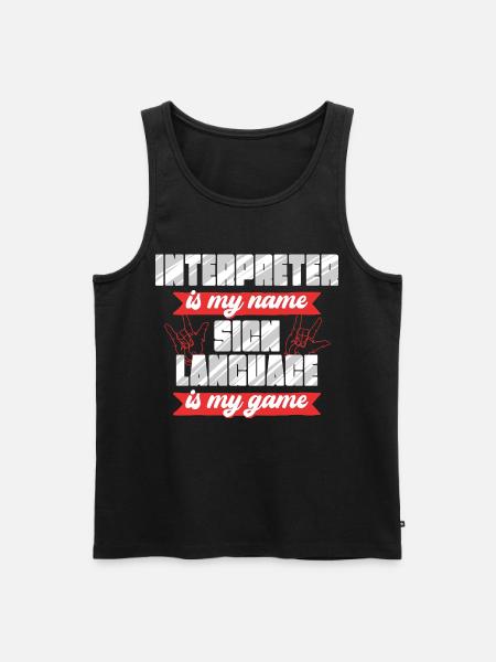 ASL Sign Language Interpreter Sign Language - Men's Premium Organic Tank Top - black